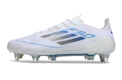 Men's Adidas F50 Elite SG Football Boots - White/Blue/Silver