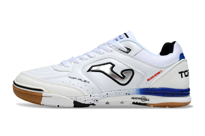 Men's Joma Top Flex IC Football Shoes - White/Silver/Black