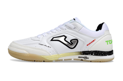 Men's Joma Top Flex IC Football Shoes - White/Silver/Black
