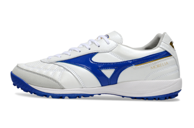 Men's Mizuno Morelia Neo TF Football Shoes - White/Blue/Grey
