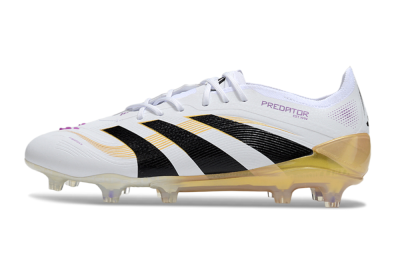 Men's Adidas Predator 25 Elite FG Football Boots - White/Black/Gold
