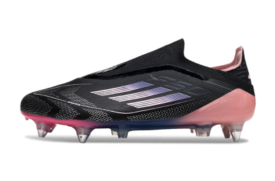 Men's Adidas F50 Elite Laceless SG Football Boots - Black/Blue/Pink