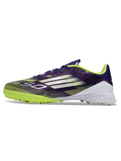 Unisex Adidas F50 Pro TF Football Shoes - Purple/Silver/Yellow
