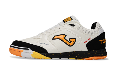 Men's Joma Top Flex IC Football Shoes - White/Yellow/Black