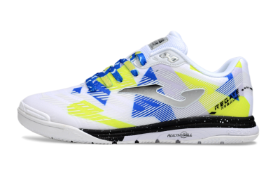 Men's Joma Top Flex IC Football Shoes - White/Blue/Yellow