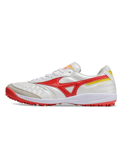 Men's Mizuno Morelia Neo 4 TF Football Shoes - White/Red/Yellow