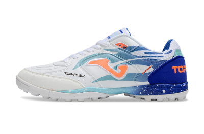 Men's Joma Top Flex TF Football Shoes - White/Jade/Blue
