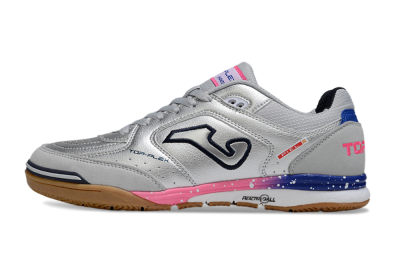 Men's Joma Top Flex IC Football Shoes - Silver/Pink/Blue