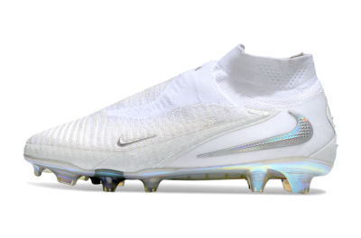 Unisex Nike Phantom 6 Elite High FG Football Boots - Beige/White/Silver
