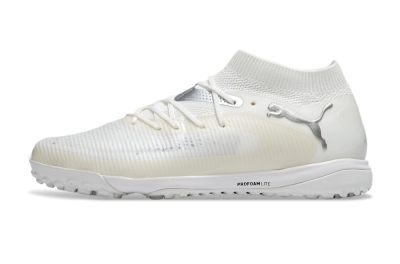 Men's Puma Future 8 Ultimate TF Football Shoes - Beige/Silver/White
