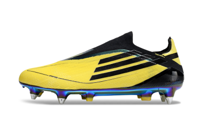 Men's Adidas F50 Elite Laceless SG Football Boots - Yellow/Black/Gold