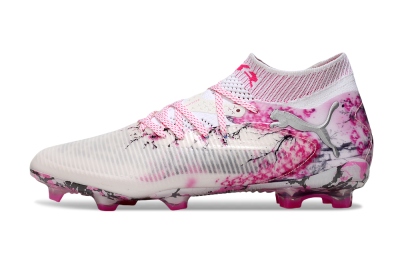 Unisex Puma Future 8 Ultimate FG Football Boots - White/Pink/Silver