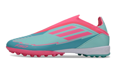 Unisex Adidas F50 Elite Laceless TF Football Shoes - Jade/Pink/White