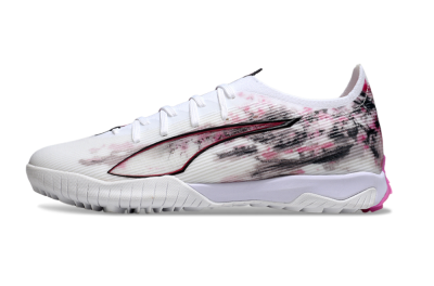 Men's Puma Ultra 5 Ultimate TF Football Shoes - White/Black/Pink