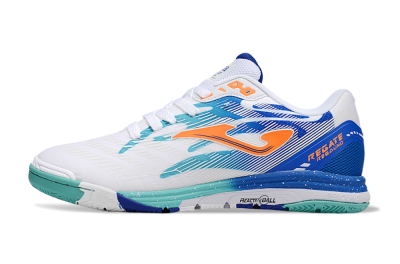 Men's Joma Top Flex IC Football Shoes - White/Blue/Orange