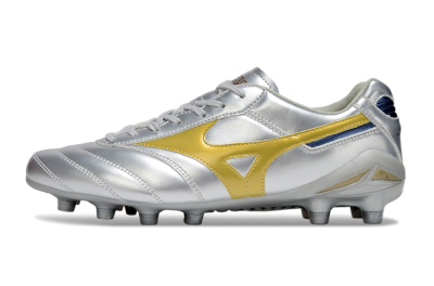 Men's Mizuno Morelia Neo 4 FG Football Boots - Silver/Gold/Blue