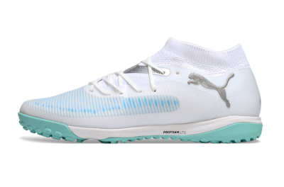 Men's Puma Future 8 Ultimate TF Football Shoes - White/Silver/Blue