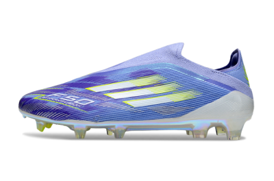 Unisex Adidas F50 Elite Laceless FG Football Boots - Blue/Silver/Gold