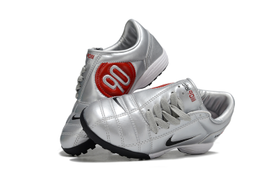 Kids Nike Total 90 III TF Football Shoes - Silver/Black/White