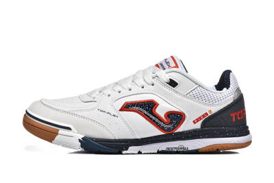 Men's Joma Top Flex IC Football Shoes - White/Red/Black