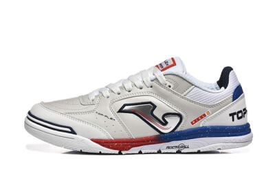 Men's Joma Top Flex IC Football Shoes - White/Red/Blue