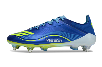 Men's Messi x Adidas F50 Elite SG Football Boots - Blue/Yellow/White