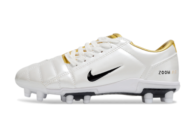 Unisex Nike Air Zoom Total 90 III FG Football Boots - White/Black/Gold