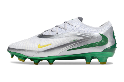 Men's Nike Phantom 6 Elite Low FG Football Boots - White/Silver/Green