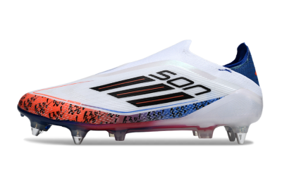 Men's Adidas F50 Elite Laceless SG Football Boots - White/Red/Blue