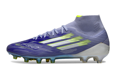 Men's Adidas F50+ Elite Mid FG Football Boots - Blue/Silver/Yellow