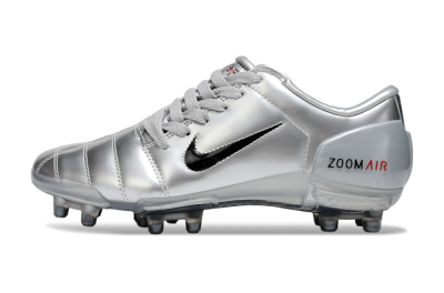 Unisex Nike Air Zoom Total 90 III FG Football Boots - Silver/Black/Red