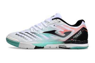 Men's Joma Top Flex IC Football Shoes - White/Jade/Red