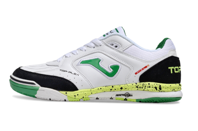 Men's Joma Top Flex IC Football Shoes - White/Yellow/Black