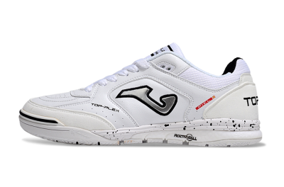 Men's Joma Top Flex IC Football Shoes - White/Silver/Black