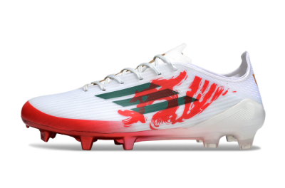 Unisex Adidas F50 Elite FG Football Boots - White/Green/Red