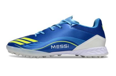 Men's Messi x Adidas F50 Pro TF Football Shoes - Blue/Yellow/White