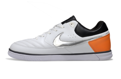 Men's Nike Lunar Gato 2 IC Football Shoes - White/Silver/Black