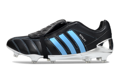 Men's Adidas Predator 25 Elite Foldover Tongue FG Football Boots - Black/Blue/Silver