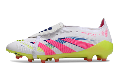 Men's Adidas Predator 25 Elite Foldover Tongue FG Football Boots - White/Pink/Yellow