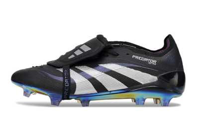 Unisex Adidas Predator 25 EliteFoldover Tongue FG Football Boots - Black/Silver/Blue