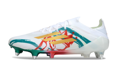 Men's Adidas F50 Elite SG Football Boots - White/Green/Gold/Red