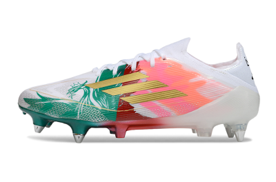 Men's Adidas F50 Elite SG Football Boots - White/Green/Gold/Red