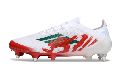 Men's Adidas F50 Elite SG Football Boots - White/Green/Red