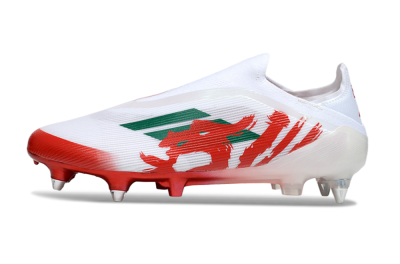 Men's Adidas F50 Elite Laceless SG Football Boots - White/Green/Red