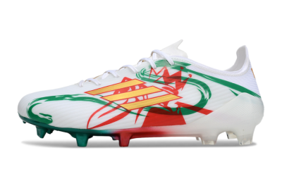 Unisex Adidas F50 Elite FG Football Boots - White/Green/Gold/Red