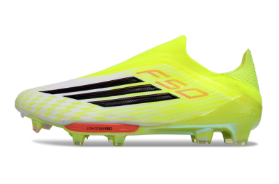 Men's Adidas F50+ Elite Lightstrike Pro Laceless FG Football Boots - Yellow/Black/Red
