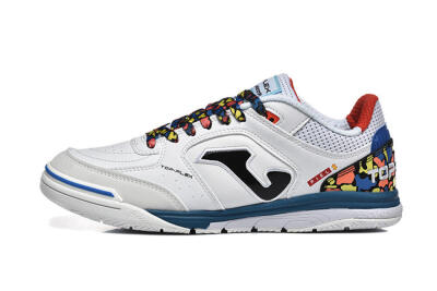 Men's Joma Top Flex IC Football Shoes - White/Blue/Red/Yellow