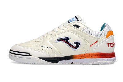 Men's Joma Top Flex IC Football Shoes - White/Black/Red