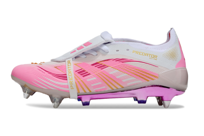 Men's Adidas Predator 25 Elite Foldover Tongue SG Football Boots - Pink/White/Gold