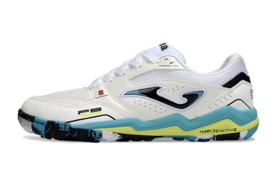 Men's Joma Top Flex TF Football Shoes - White/Jade/Yellow